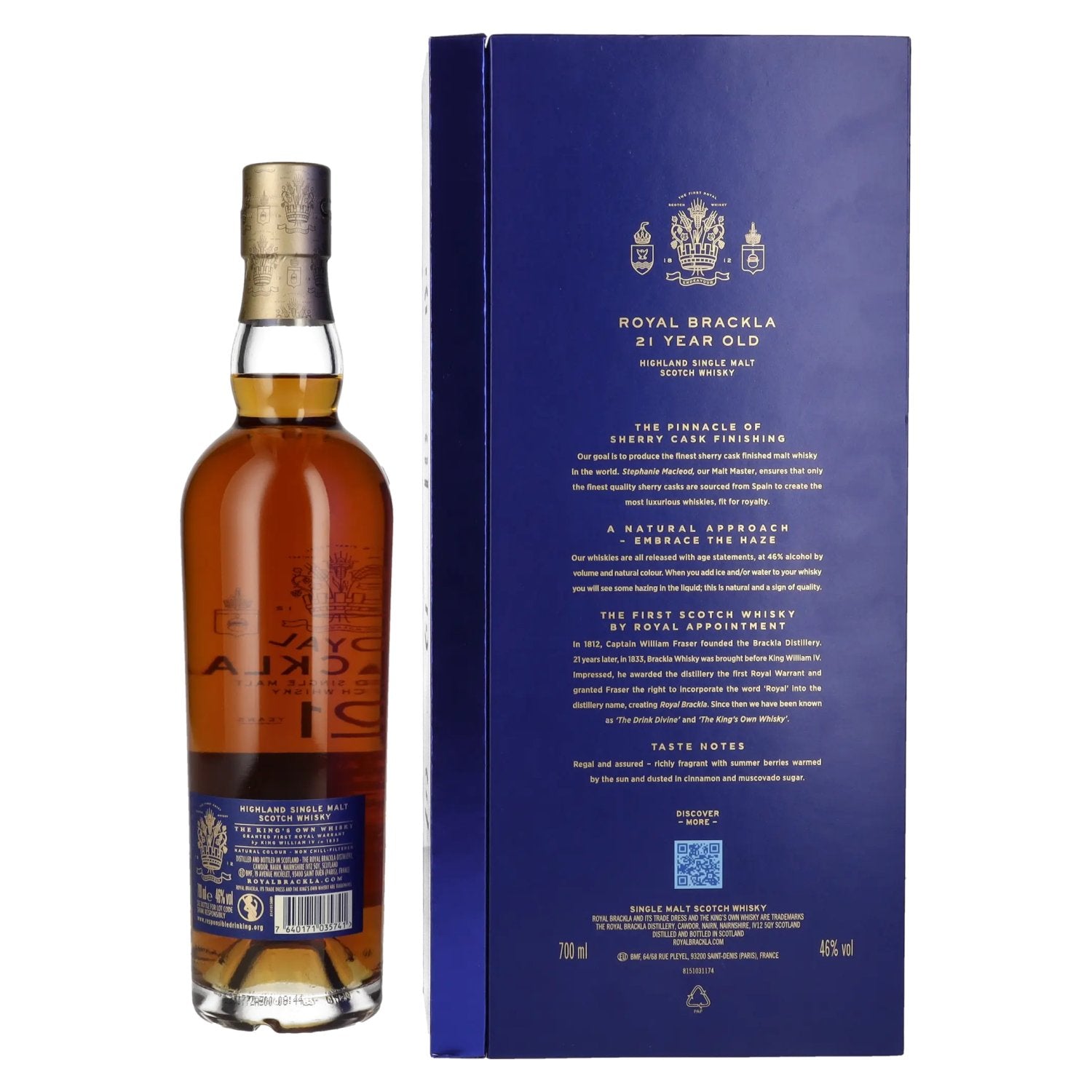 Royal Brackla 21 Years Old Sherry Cask Finish Highland Single Malt 46% Vol. 0,7l en coffret cadeau