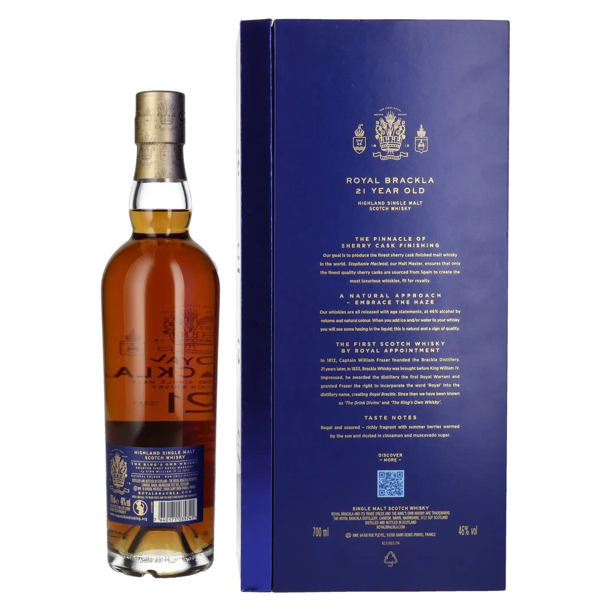 Royal Brackla 21 Years Old Sherry Cask Finish Highland Single Malt 46% ABV 0.7l in a gift box