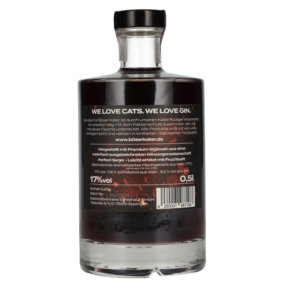 Böser Kater Hot Mieze Handcrafted Mulled Punch &amp; Gin 17% ABV 0.5l