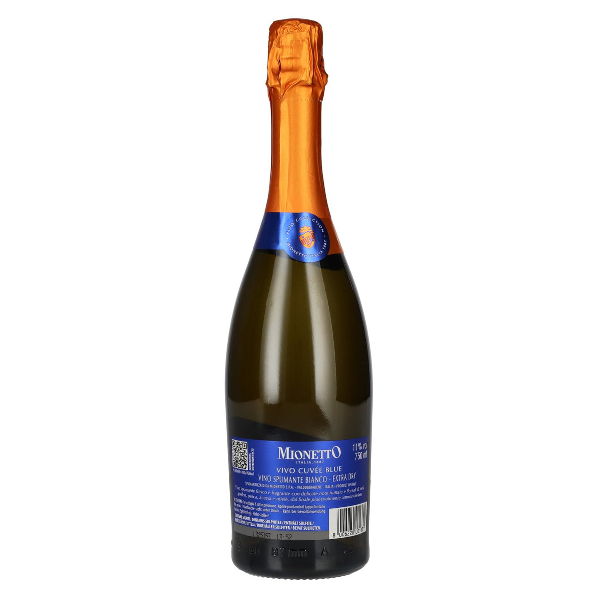 Mionetto VIVO Cuvée Blue Vino Spumante Bianco Extra Dry 11 % vol. 0,75 l