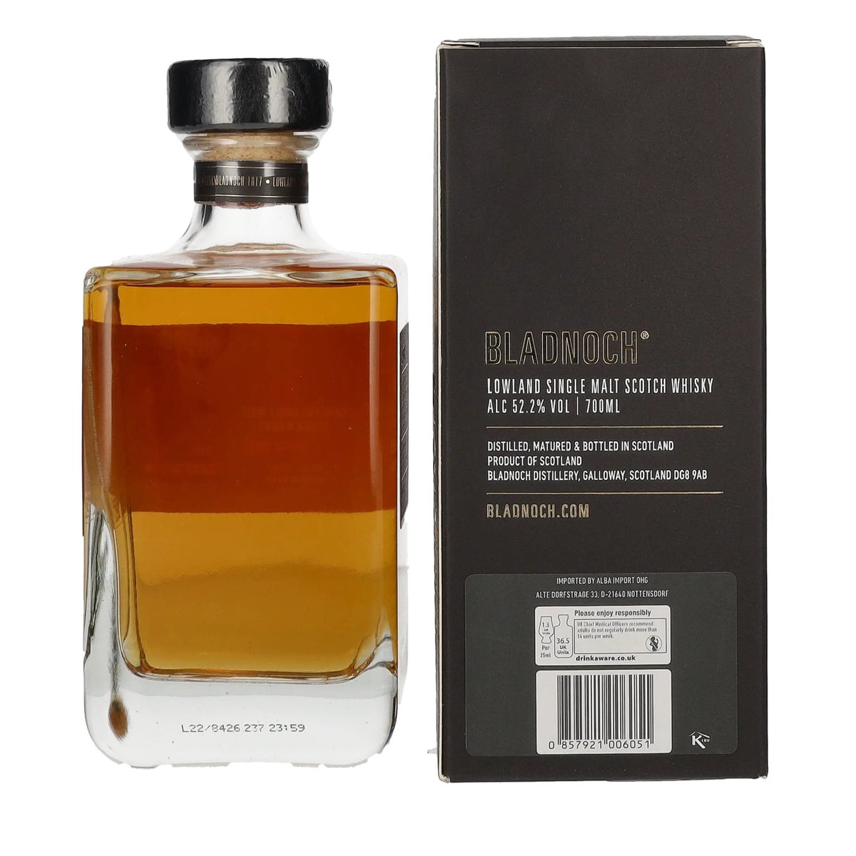 Bladnoch LIORA Lowland Single Malt Scotch Whisky 52,2% vol. 0,7l en boîte cadeau