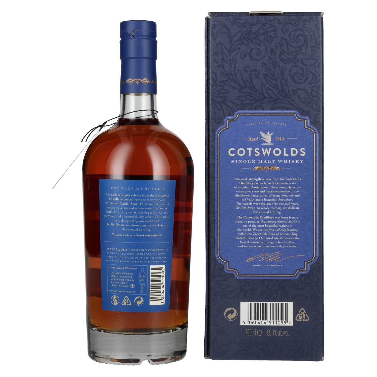 Cotswolds FOUNDER'S CHOICE Single Malt Whisky 59,1% Vol. 0,7l in geschenkverpakking