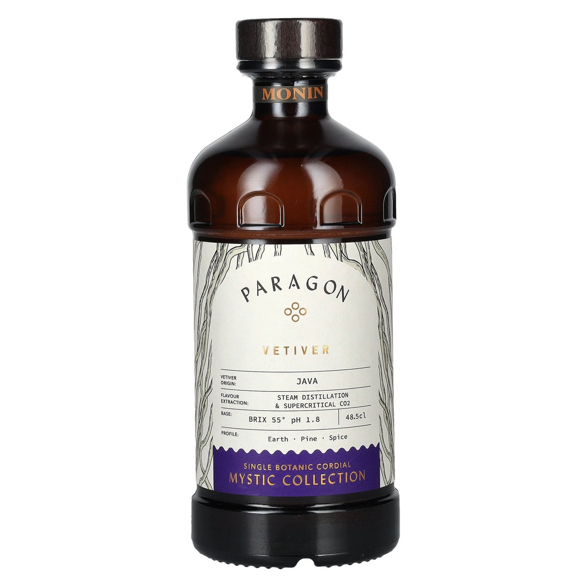 Monin Paragon VETIVER Single Botanic Cordial Mystic Collection 0,485l