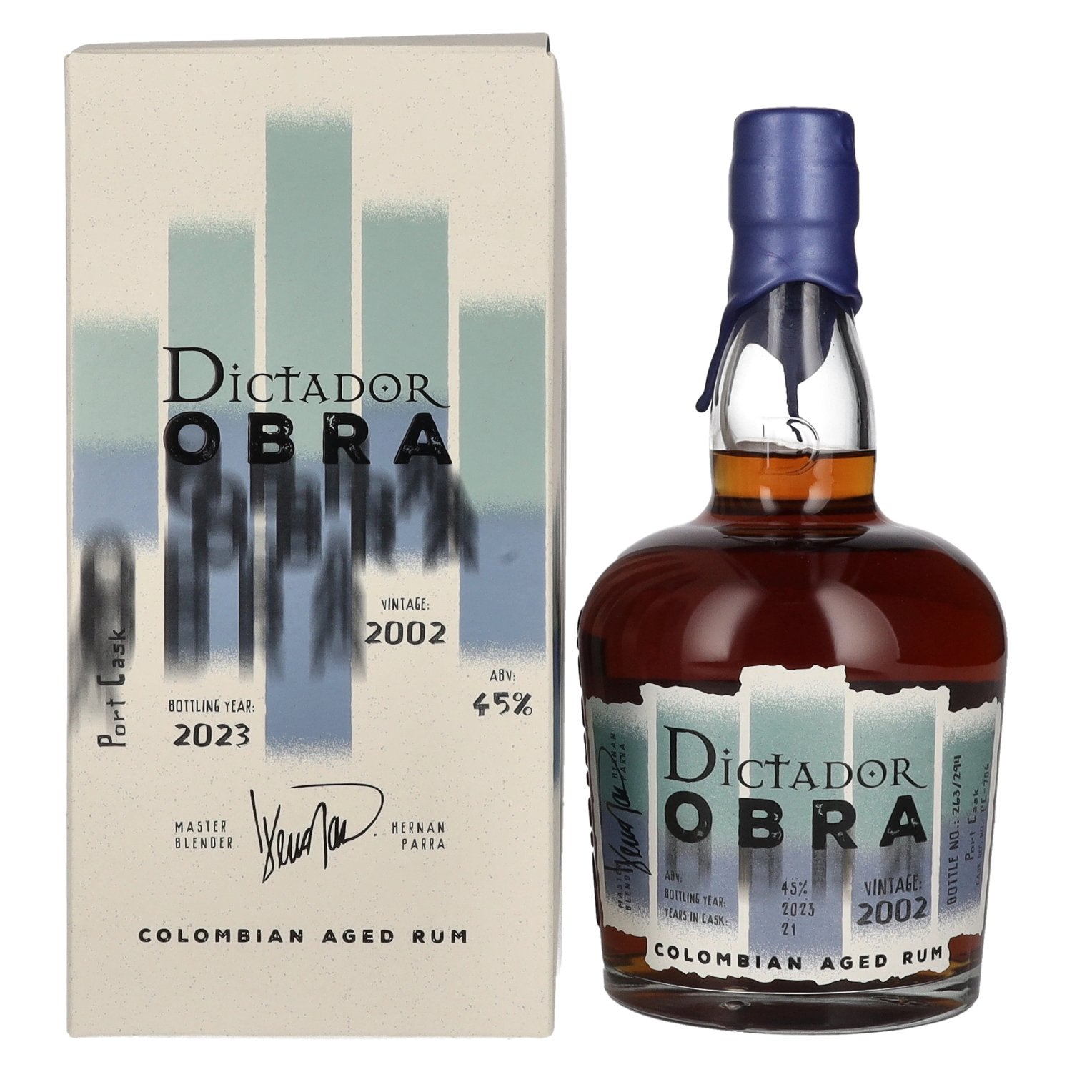 Dictador OBRA VINTAGE 21 Years Old PORT CASK Rum 2002 45% Vol. 0,7l in Geschenkbox
