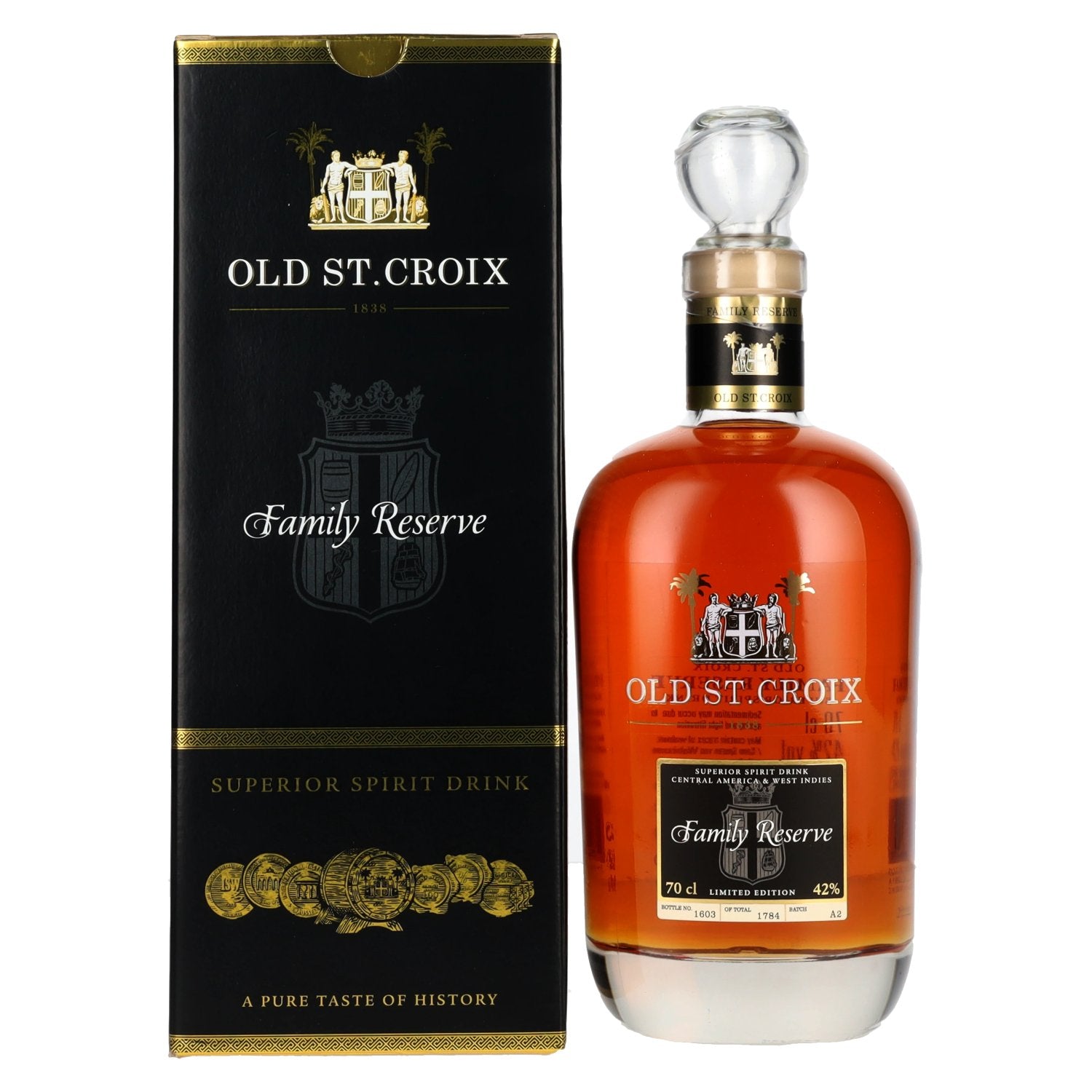 Old St. Croix A.H. Riise FAMILY RESERVE Superior Spirit Drink 42% Vol. 0,7l in Geschenkbox