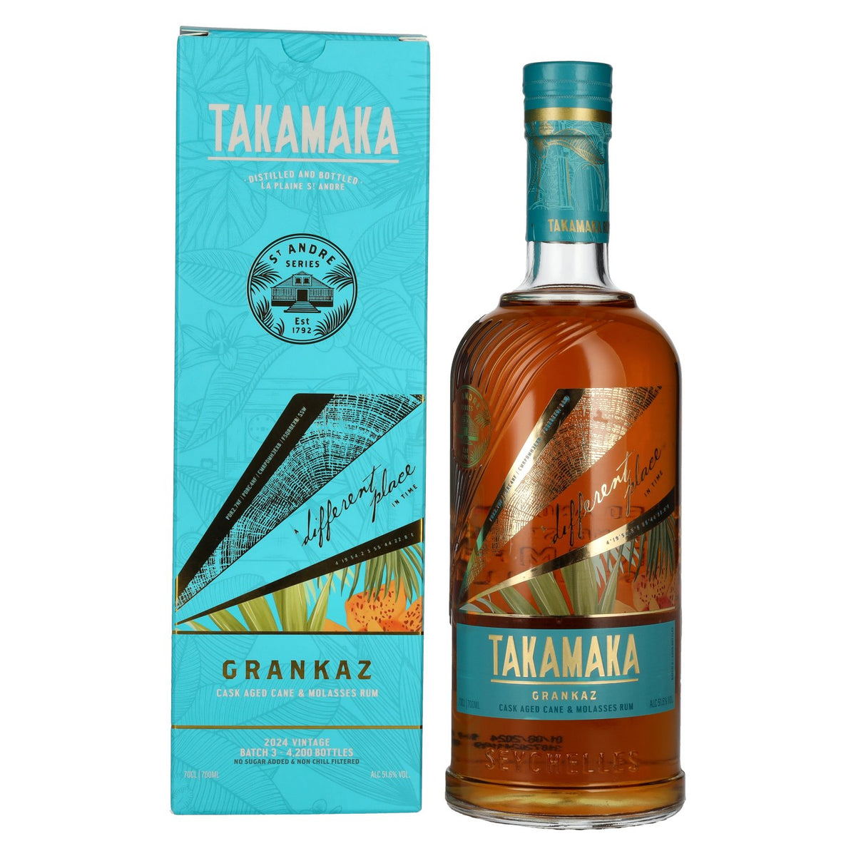 Takamaka GRANKAZ Rum Batch 3 Vintage 2024 51.6% ABV 0.7l in a gift box