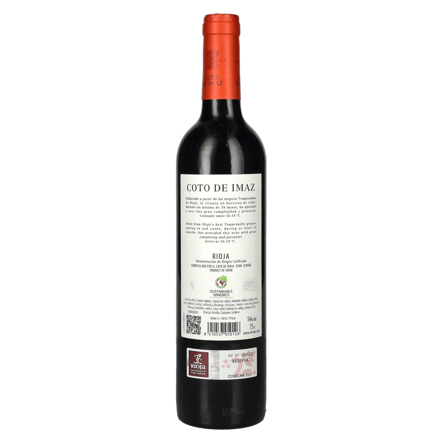 Coto De Imaz Rioja Reserva 2021 14% Vol. 0,75l