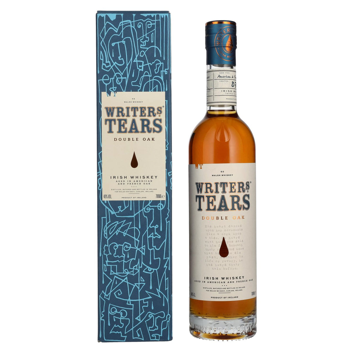 Writer's Tears DOUBLE OAK Irish Whiskey 46 % vol., 0,7 l, dans un coffret cadeau