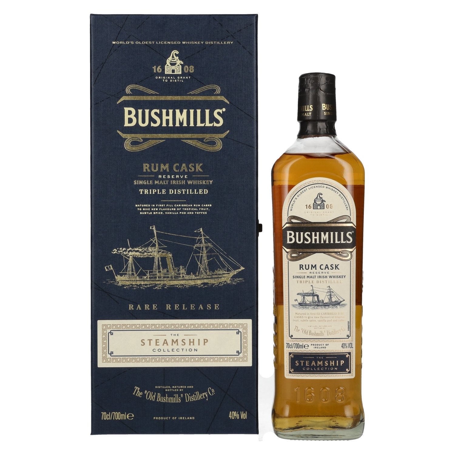 Bushmills RUM CASK Reserve The Steamship Collection 40% vol. 0,7l en boîte cadeau