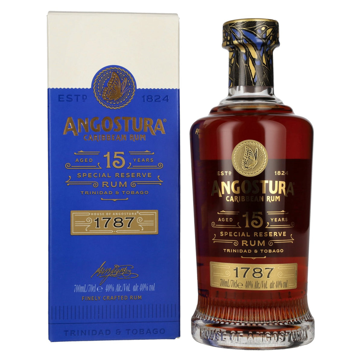 Angostura 1787 15 Years Old Super Premium Rum 40% Vol. 0,7l in Geschenkbox