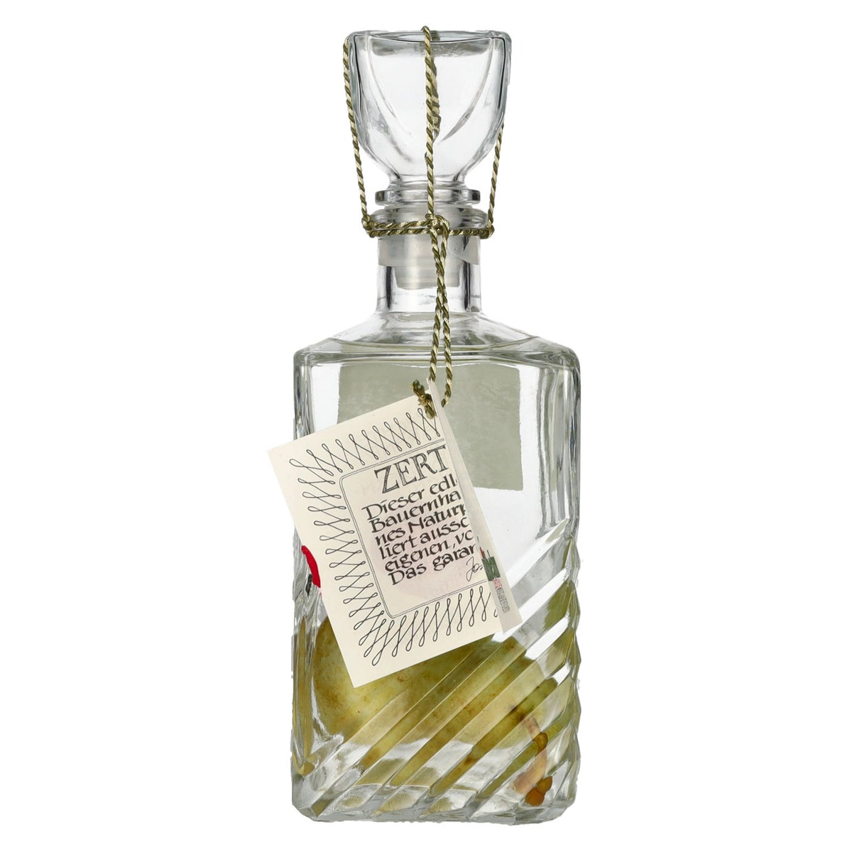 Wilhelm Williamsbirne in a carafe with a real pear, 39% ABV, 0.7 litres, in a gift box