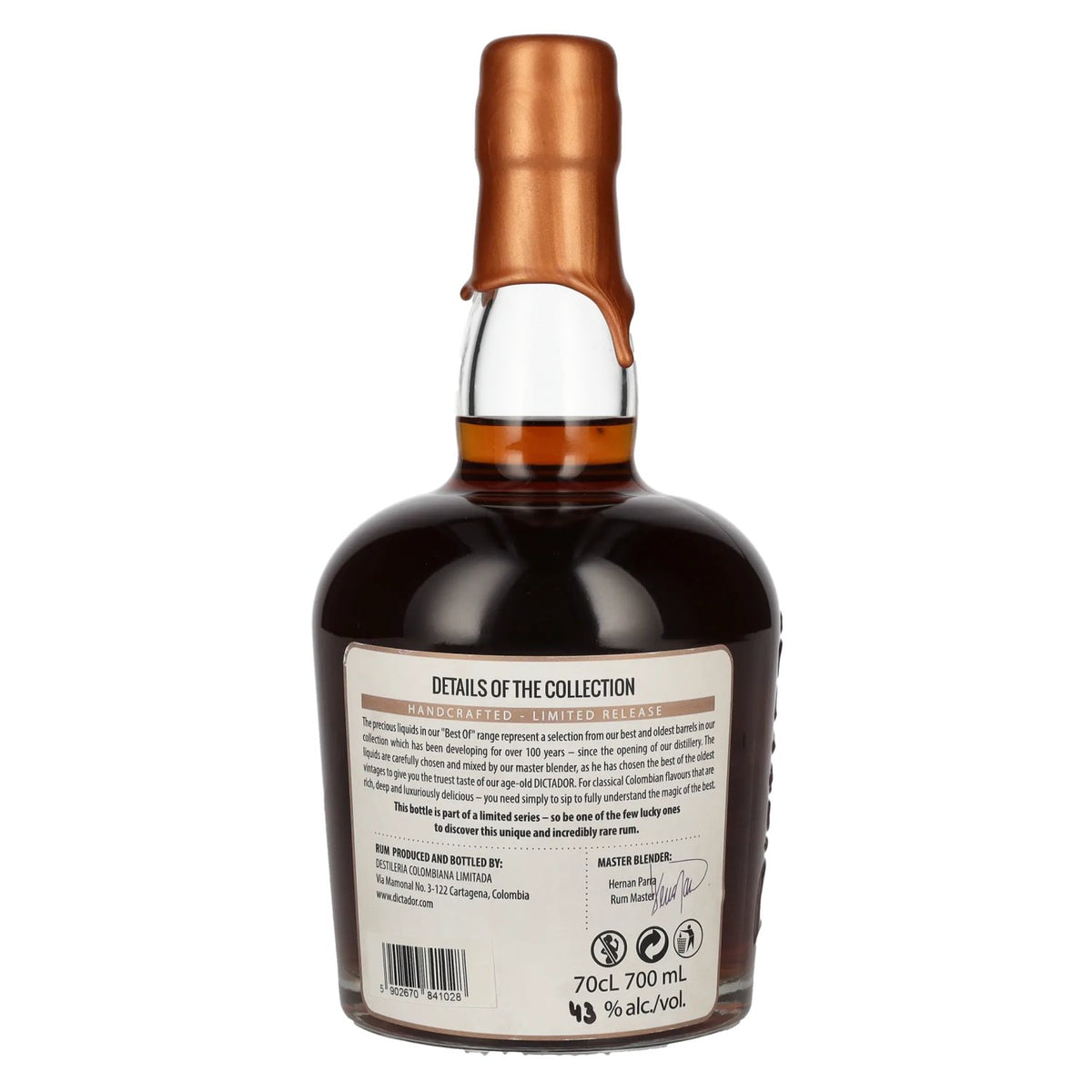 Dictador BEST OF 1987 ALTISIMO Colombian Rum 30YO/010317/EX-W278 43% Vol. 0,7l