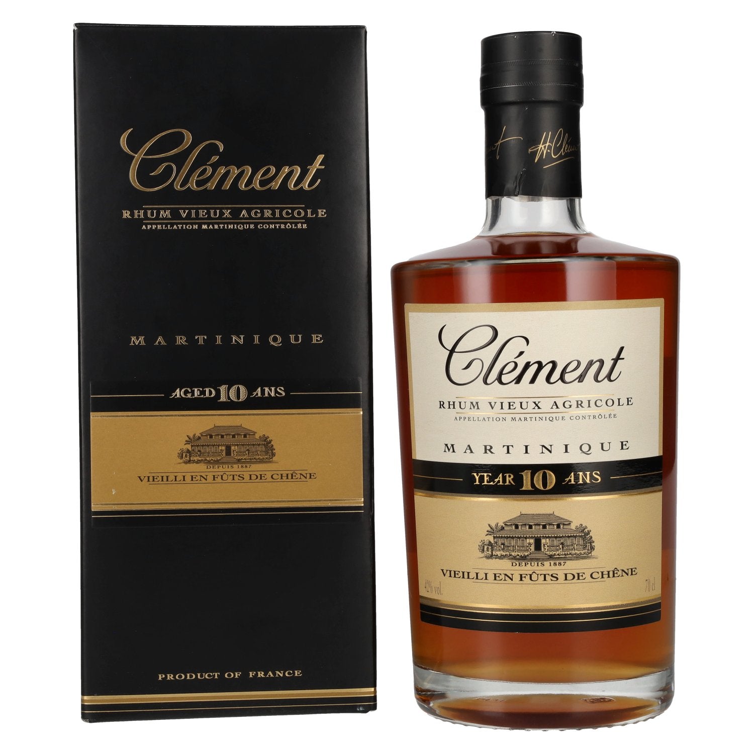 Clément Rhum Vieux Agricole 10 Ans 42% Vol. 0,7l in gift box
