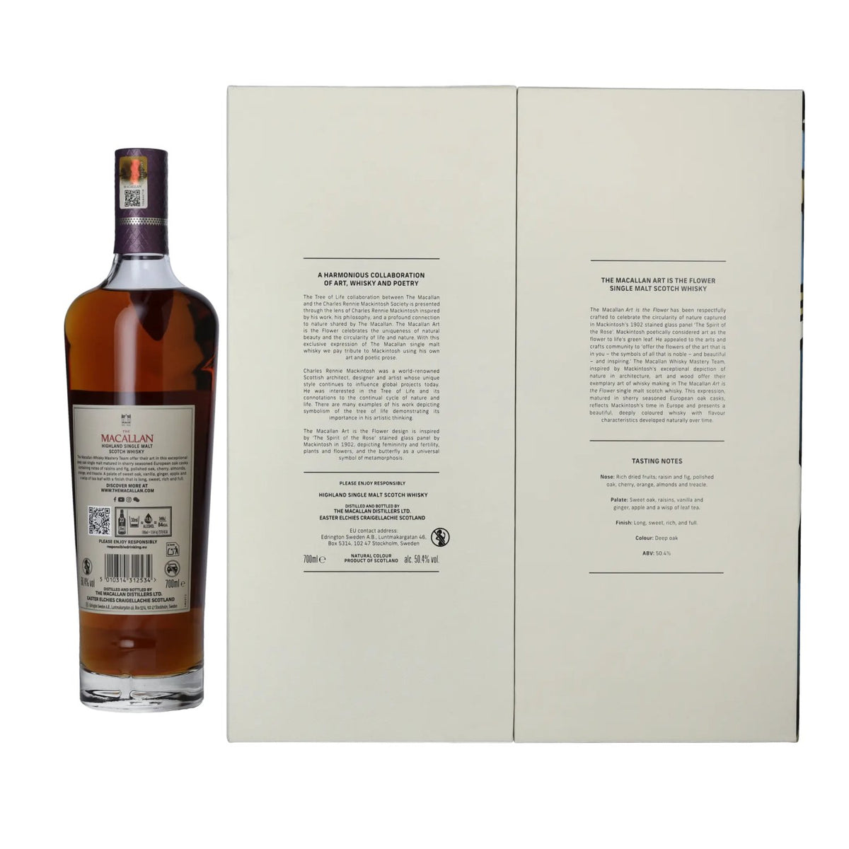 The Macallan ART IS THE FLOWER Highland Single Malt 50,4 % vol., 0,7 l, dans un coffret cadeau