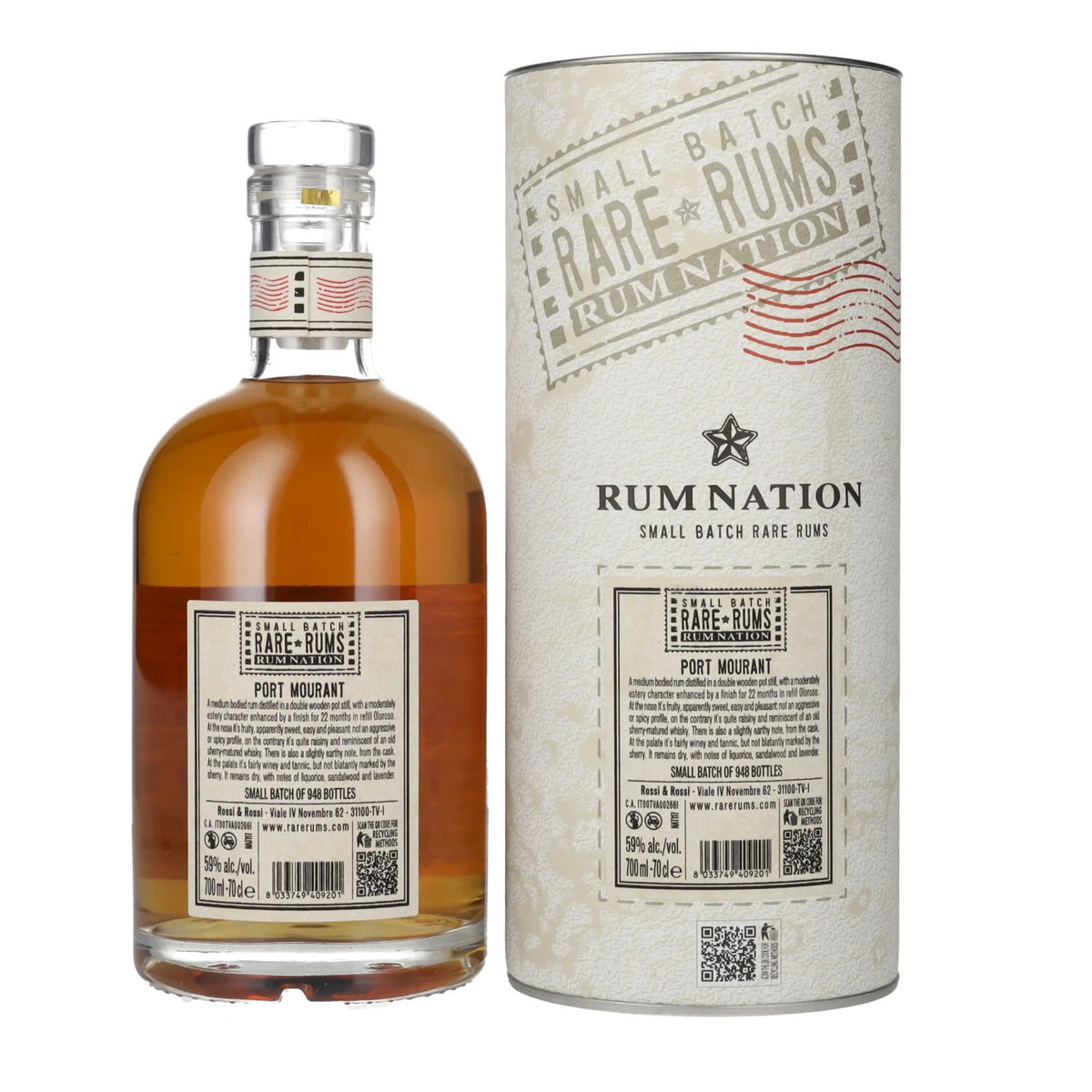 Rum Nation Rare Rums PORT MOURANT 2010/2022 59% vol. 0,7 l in geschenkverpakking