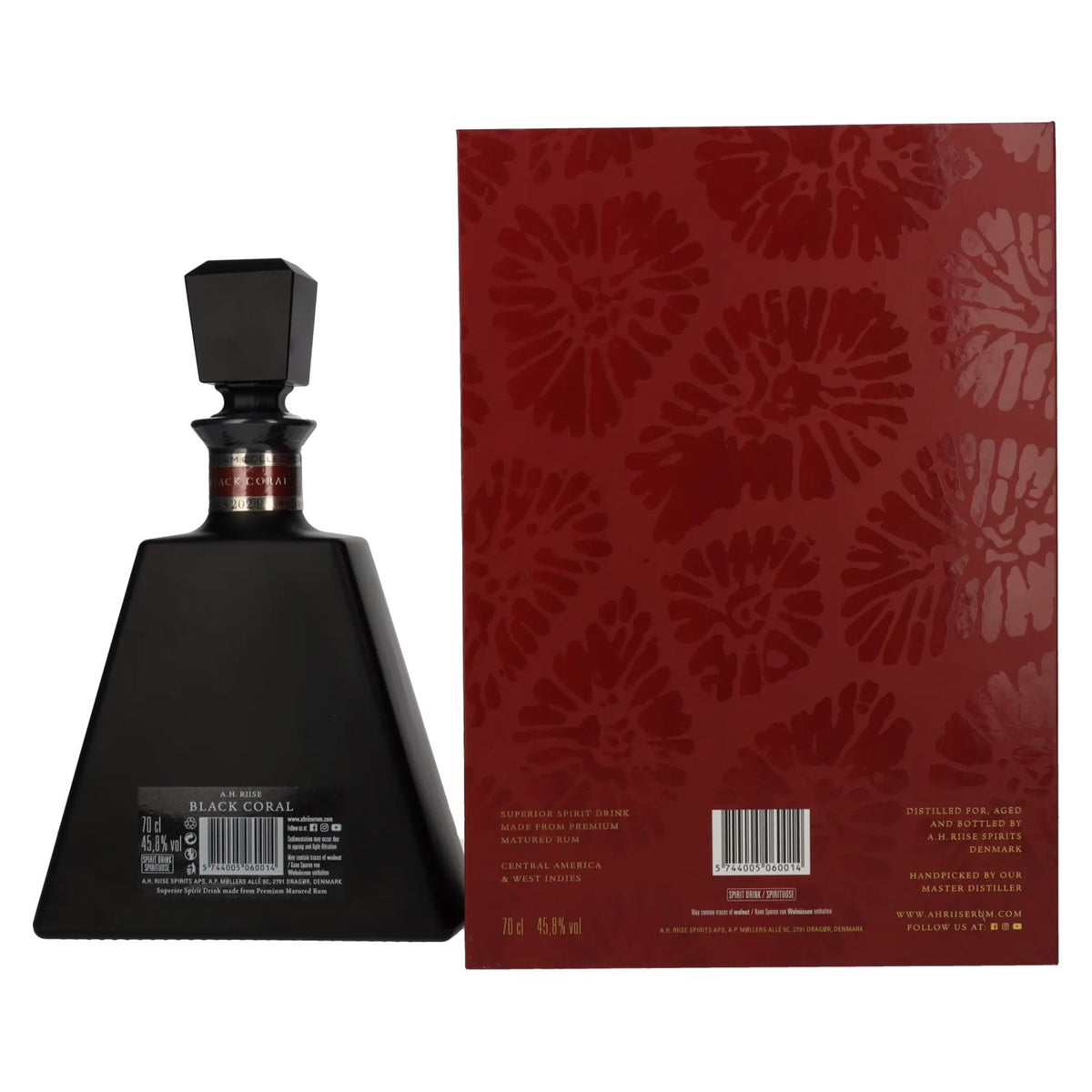 A.H. Riise Black BLACK CORAL Gem Collection Spirit Drink 45,8% vol. 0,7l en coffret cadeau