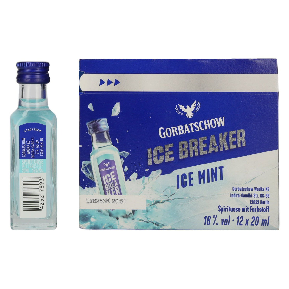Gorbatschow Wodka Ice Breaker Ice Mint 16 % vol. 12 x 0,02 l