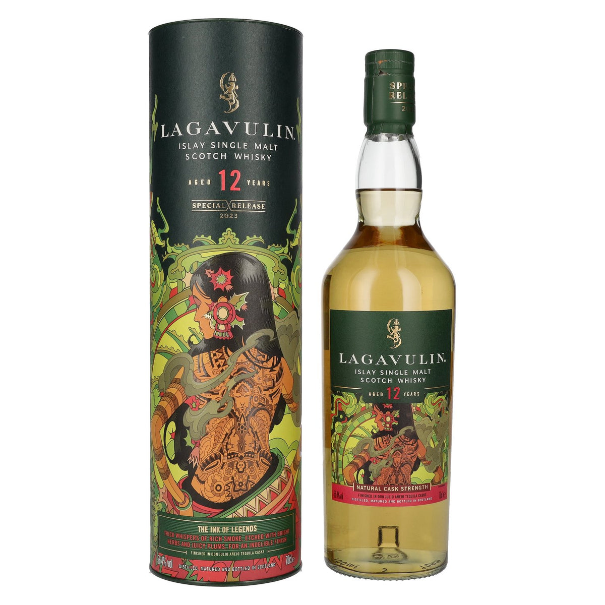 Lagavulin 12 Years Old THE INK OF LEGENDS Special Release 2023 56,4% vol. 0,7 l in geschenkverpakking
