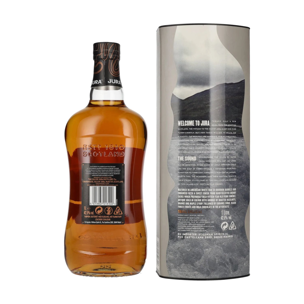 Jura THE SOUND Single Malt Scotch Whisky 42.5% ABV 1 litre in a gift box