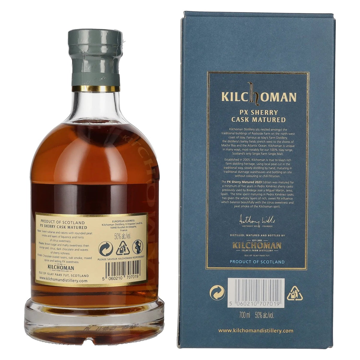 Kilchoman PX Sherry Cask Matured Islay Single Malt Scotch Whisky 2023 50% Vol. 0,7l in Geschenkbox