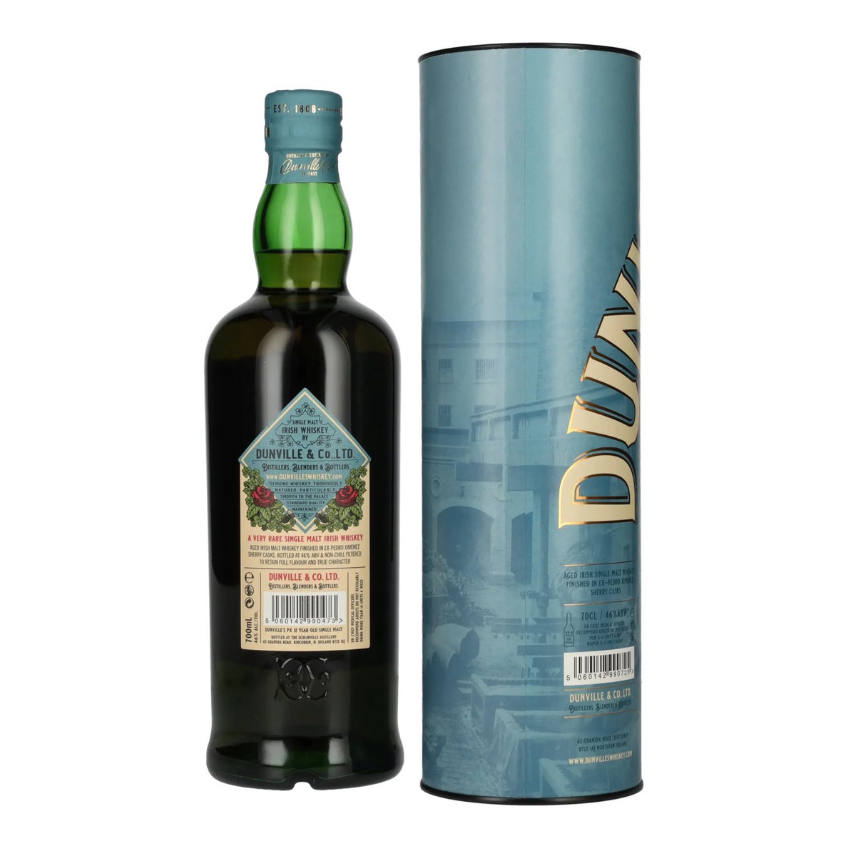 Dunville's Irish Whiskey single malt 12 ans d'âge, fût PX, 46 % vol., 0,7 l, dans un coffret cadeau