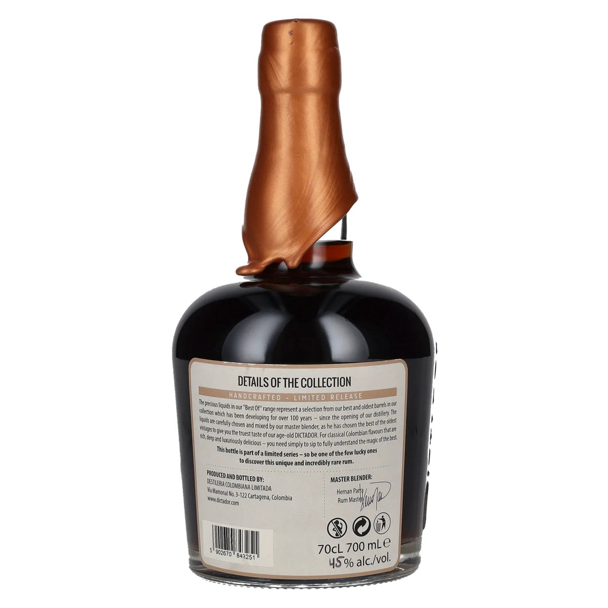Dictador BEST OF 1978 EXTREMO Colombian Rum 41YO/040619/EX-SM218 45% vol. 0.7 l