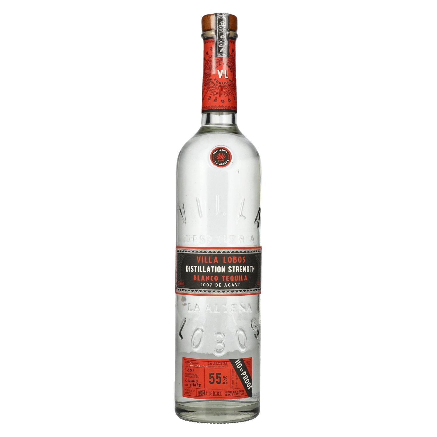 Villa Lobos DISTILATIESNELHEID Blanco Tequila 100% de Agave 55% Vol. 0,7l