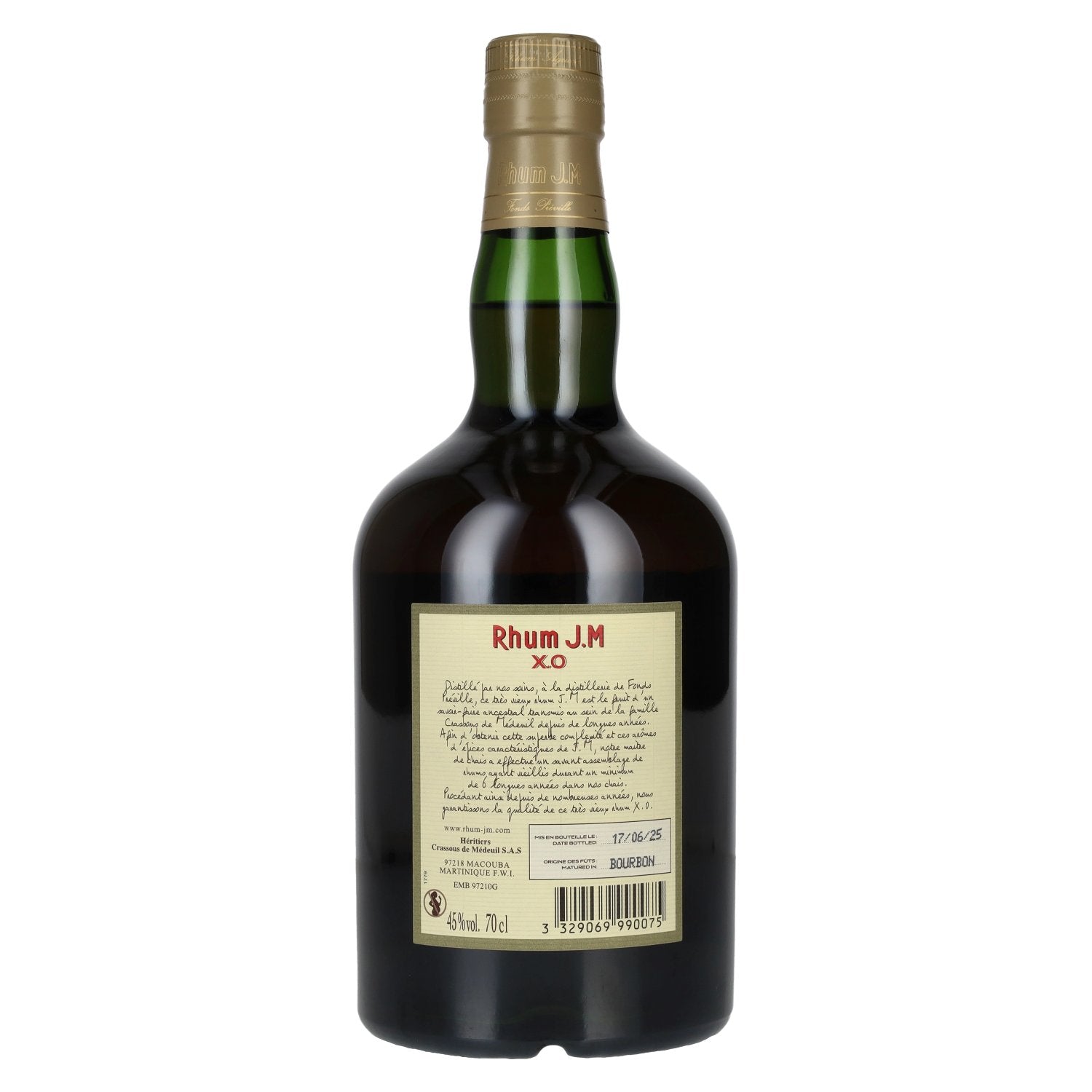 Rhum J.M Très Vieux Rhum Agricole X.O 45% Vol. 0,7l