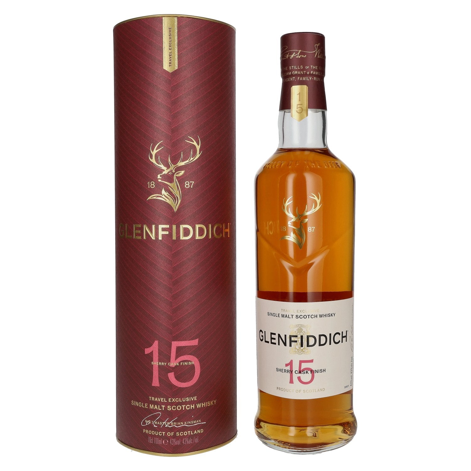 Glenfiddich 15 Years Old Sherry Cask Single Malt Travel Exclusive 43% vol. 0.7l in a gift box