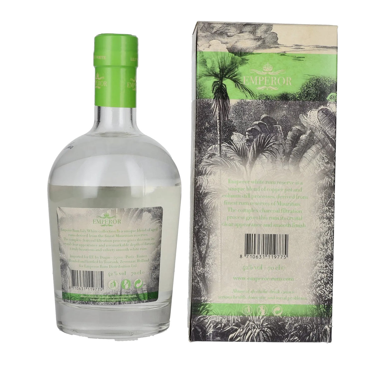 Emperor Mauritian Rum LILY WHITE 42% vol. 0,7 l in geschenkverpakking