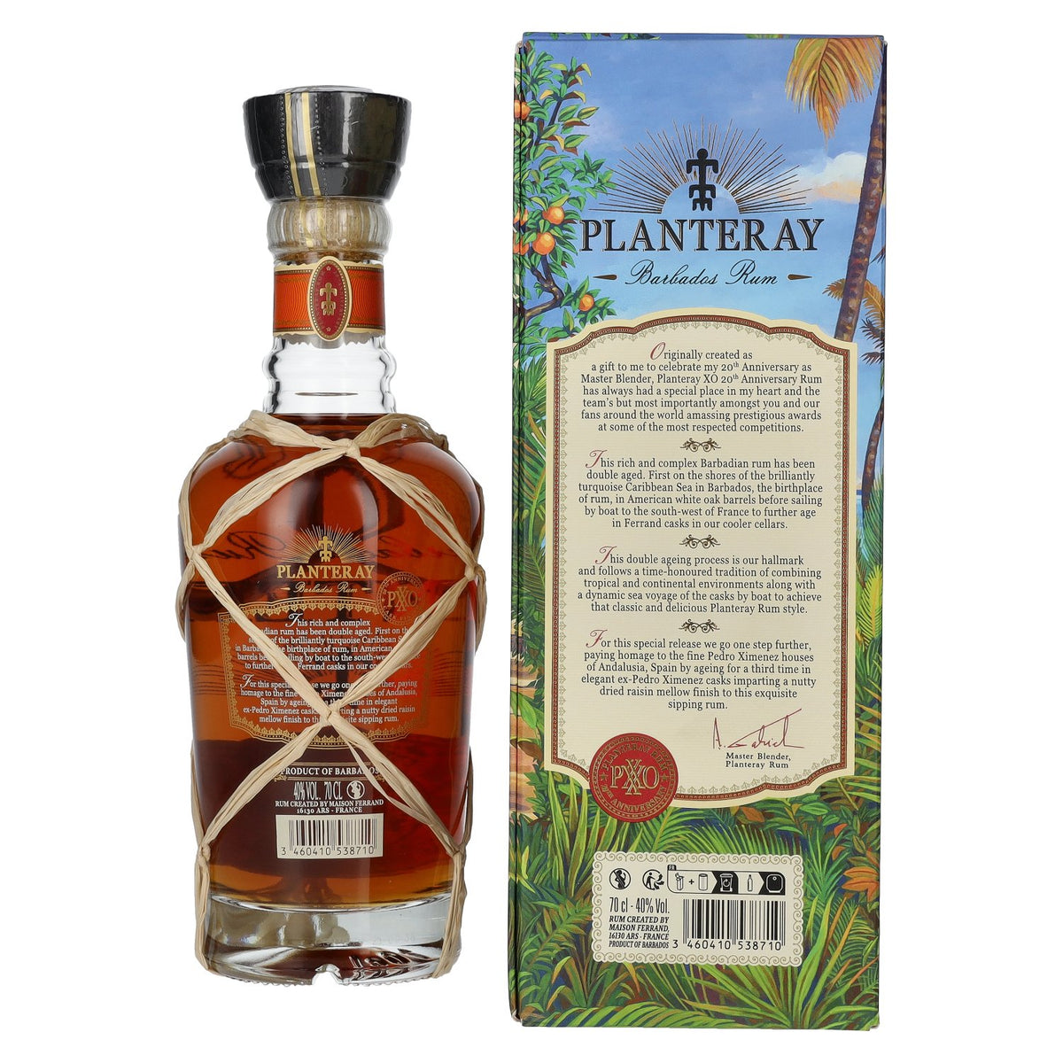 Planteray Rum PXXO 20th Anniversary Barbados Rum 40% vol. 0,7 l in geschenkverpakking
