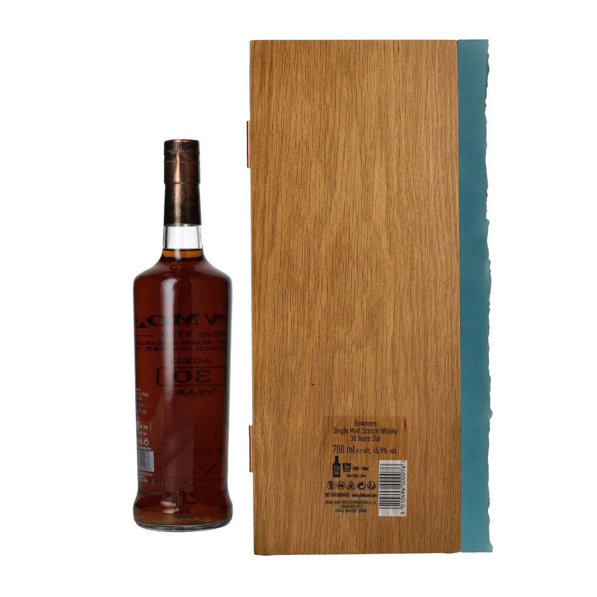 Bowmore 30 Years Old Islay Single Malt 45,9% Vol. 0,7l dans une caisse en bois