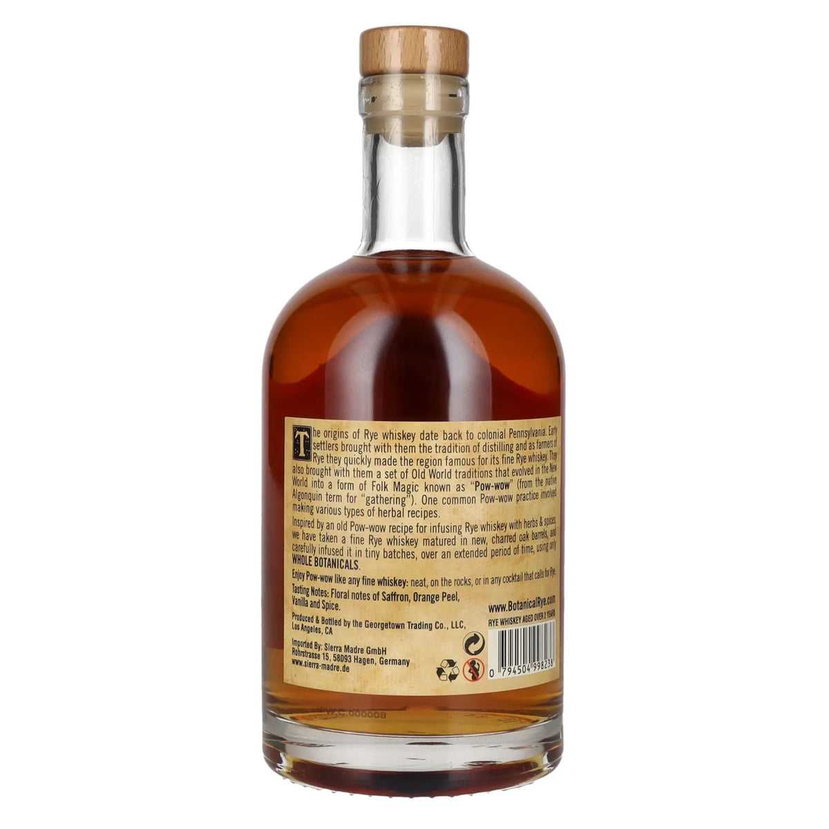 Pow-wow Botanical RYE Straight Rye Whiskey 45% vol. 0,7 l