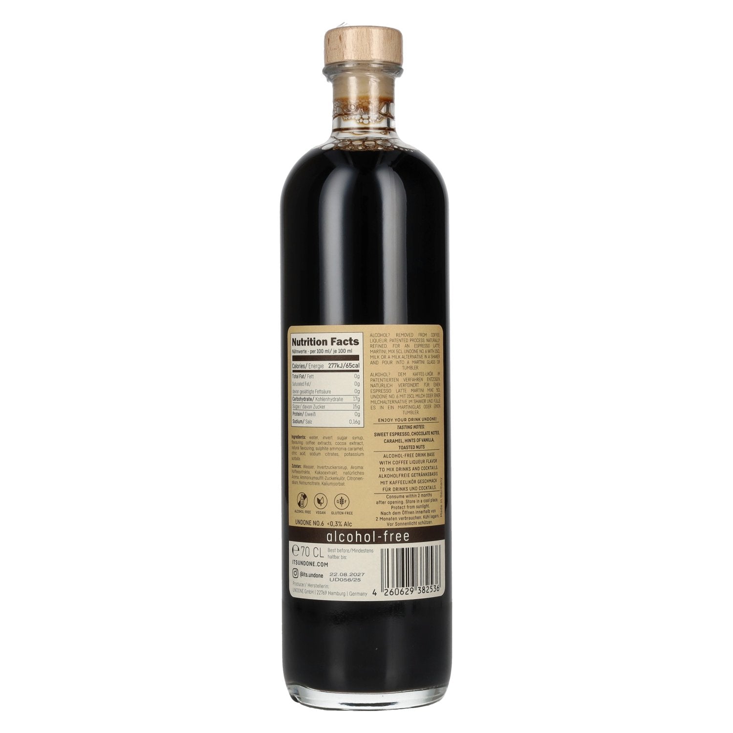 Undone Barista Espresso Aperitif This is not Coffee Liqueur non-alcoholic No. 6 0.7l