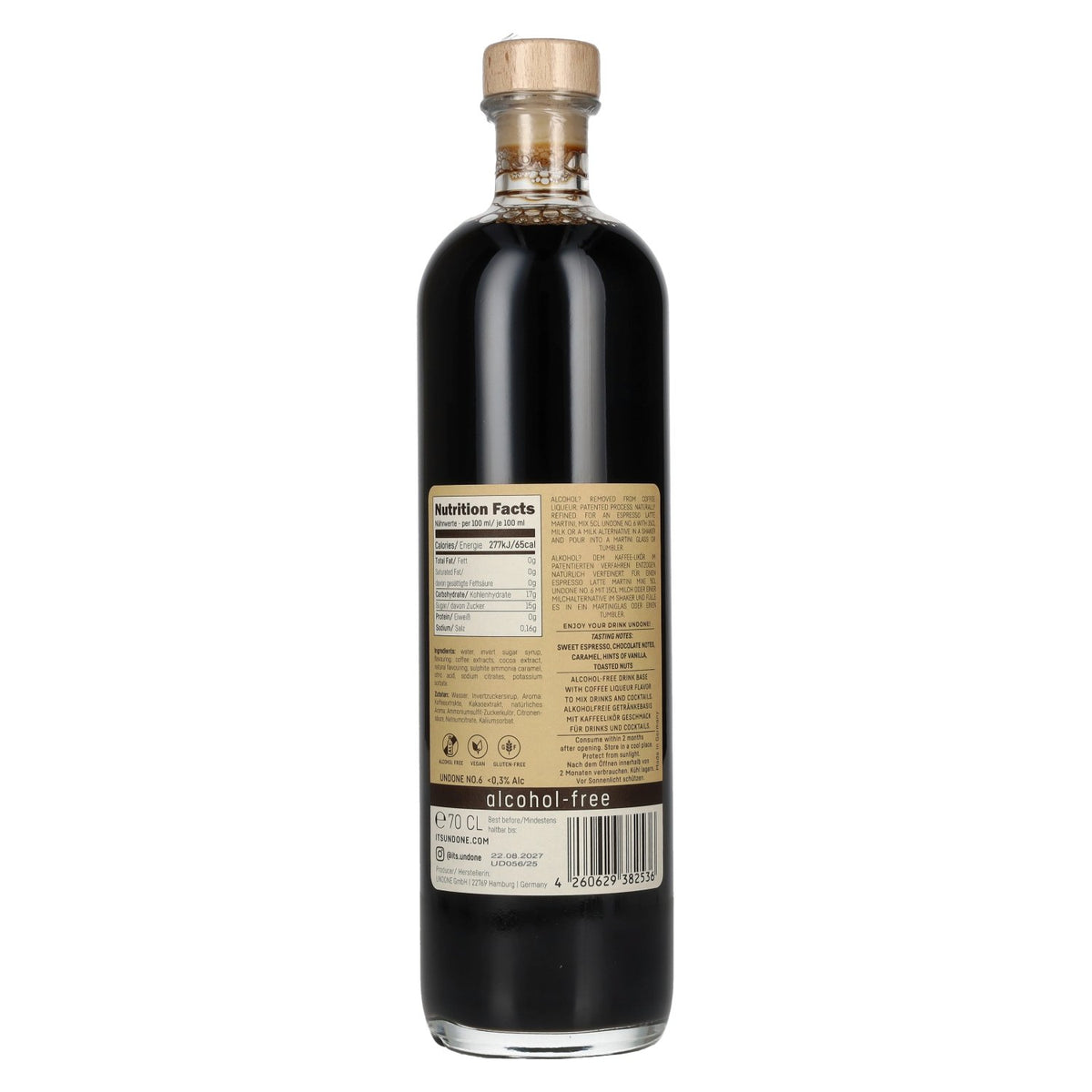 Undone Barista Espresso Aperitif This is not Coffee Liqueur alkoholfrei No. 6 0,7l
