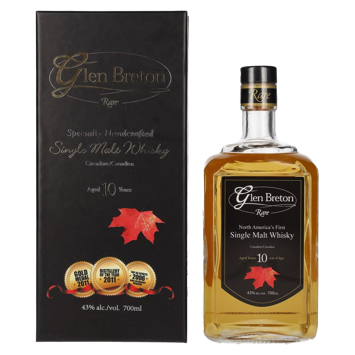 Glen Breton Rare 10 Years Old Canada's First Single Malt Whisky 43% Vol. 0,7l in Geschenkbox