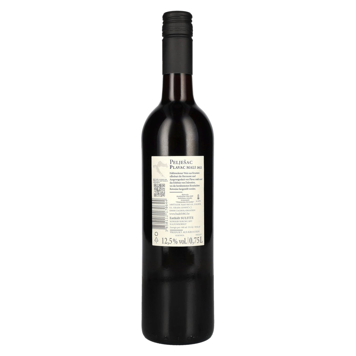 Badel Plavac mali Pelješac 2022 12,5% Vol. 0,75l