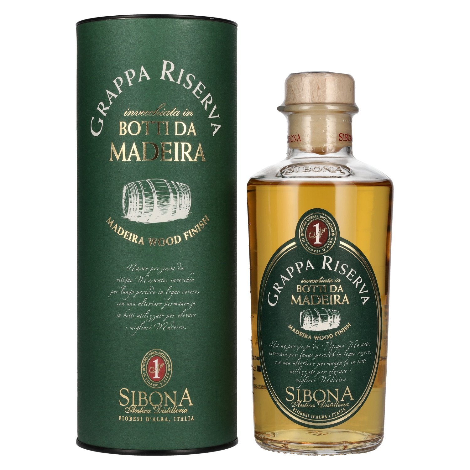 Sibona GRAPPA RISERVA Botti Da MADEIRA 40% Vol. 0,5l in Geschenkbox