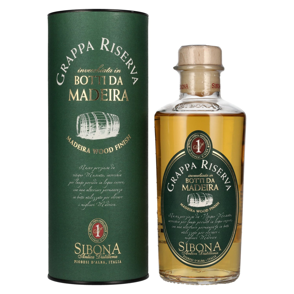 Sibona GRAPPA RISERVA Botti da MADEIRA 40% vol. 0.5l in a gift box