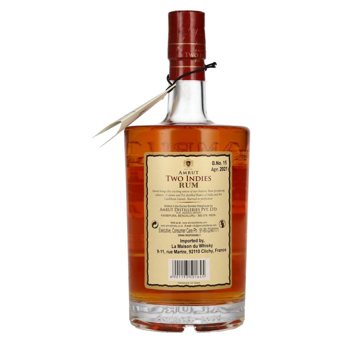 Amrut Two Indies Rum 42,8% Vol. 0,7l