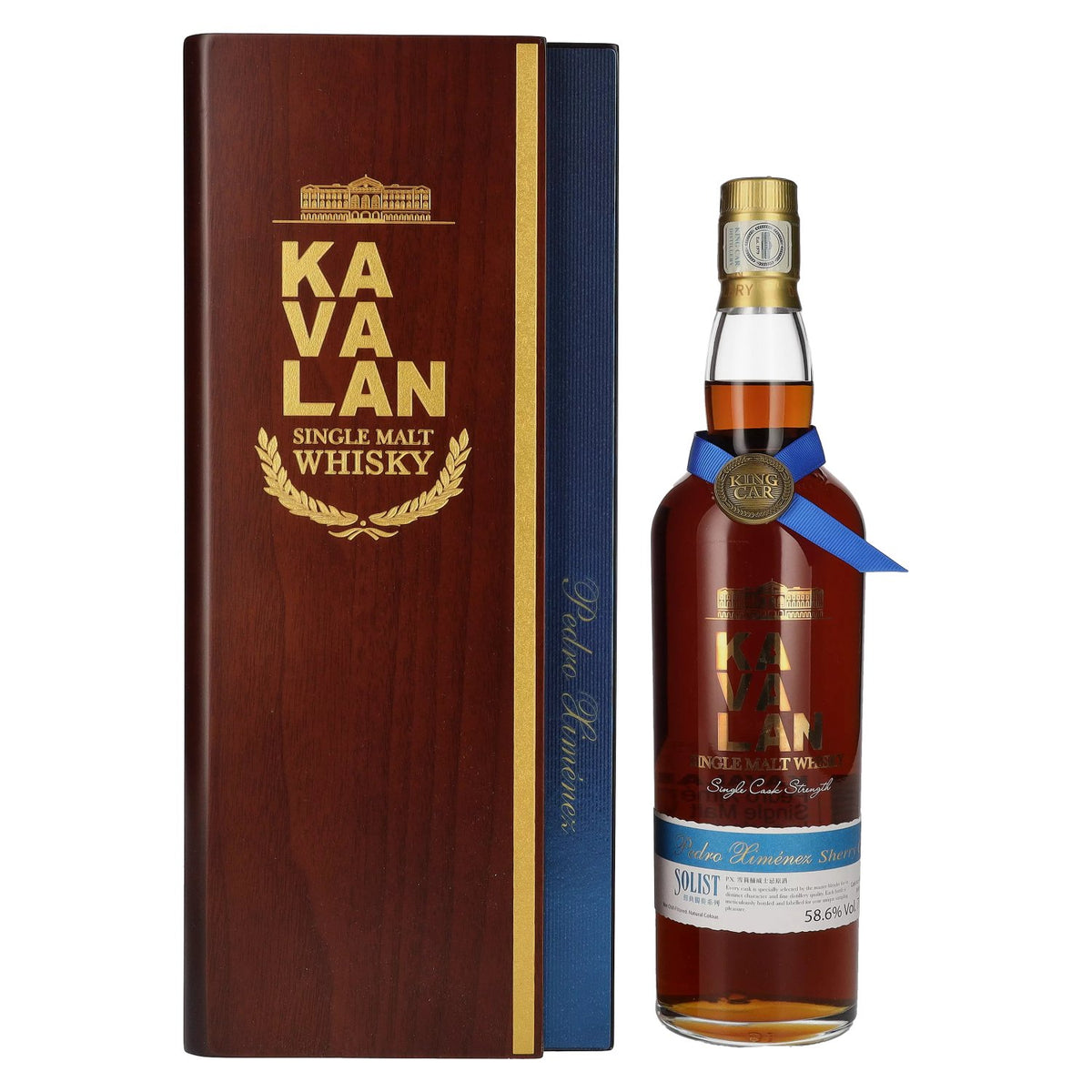 Kavalan SOLIST Pedro Ximénez Cask 58.6% vol. 0.7l in a wooden box