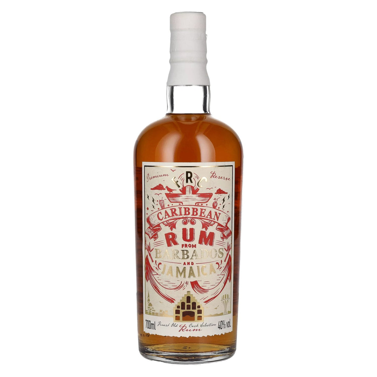 Rhum FRC des Caraïbes, originaire de la Barbade et de la Jamaïque, 40 % vol., 0,7 l