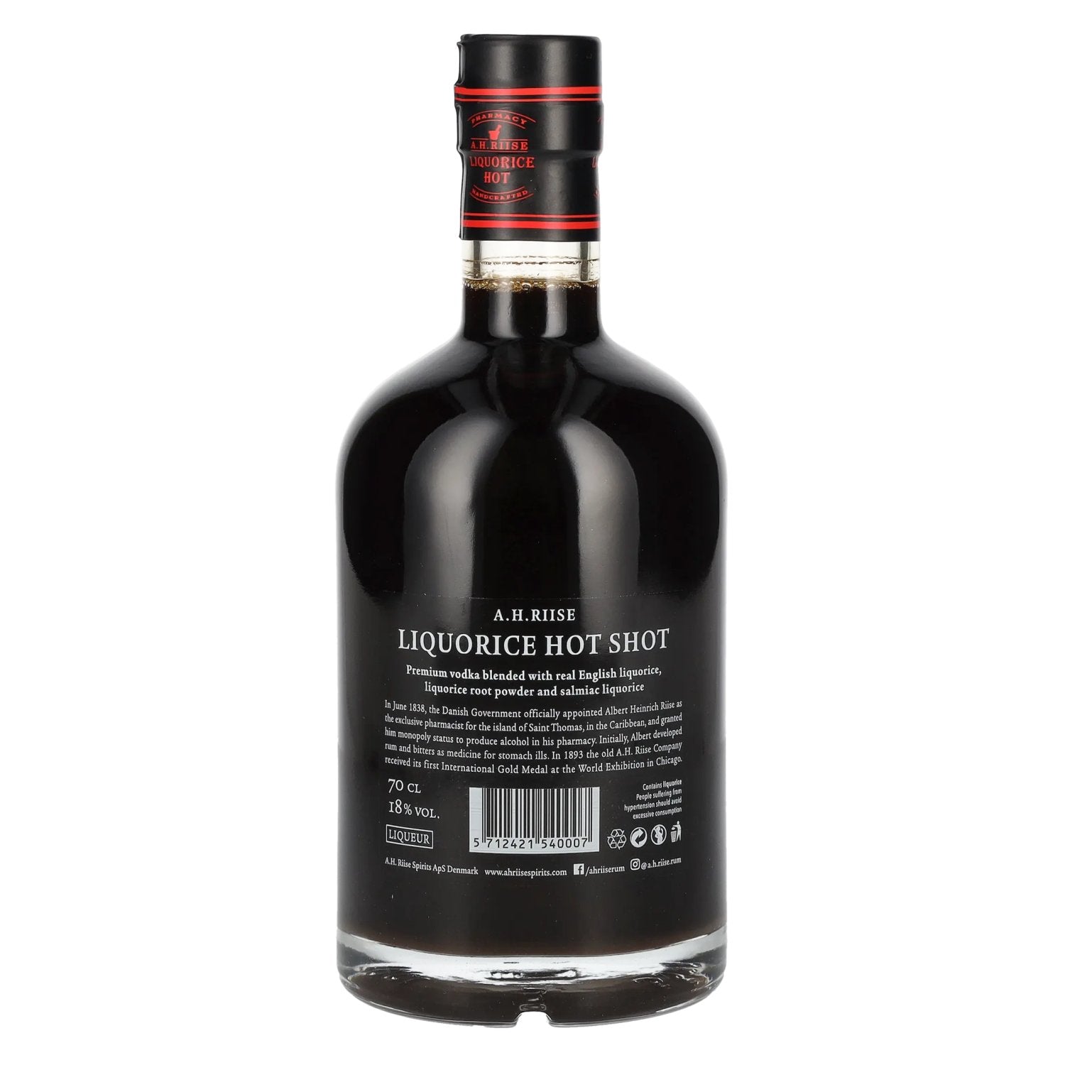 A.H. Riise Pharmacy Liquorice SHOT HOT 18% vol. 0,7l