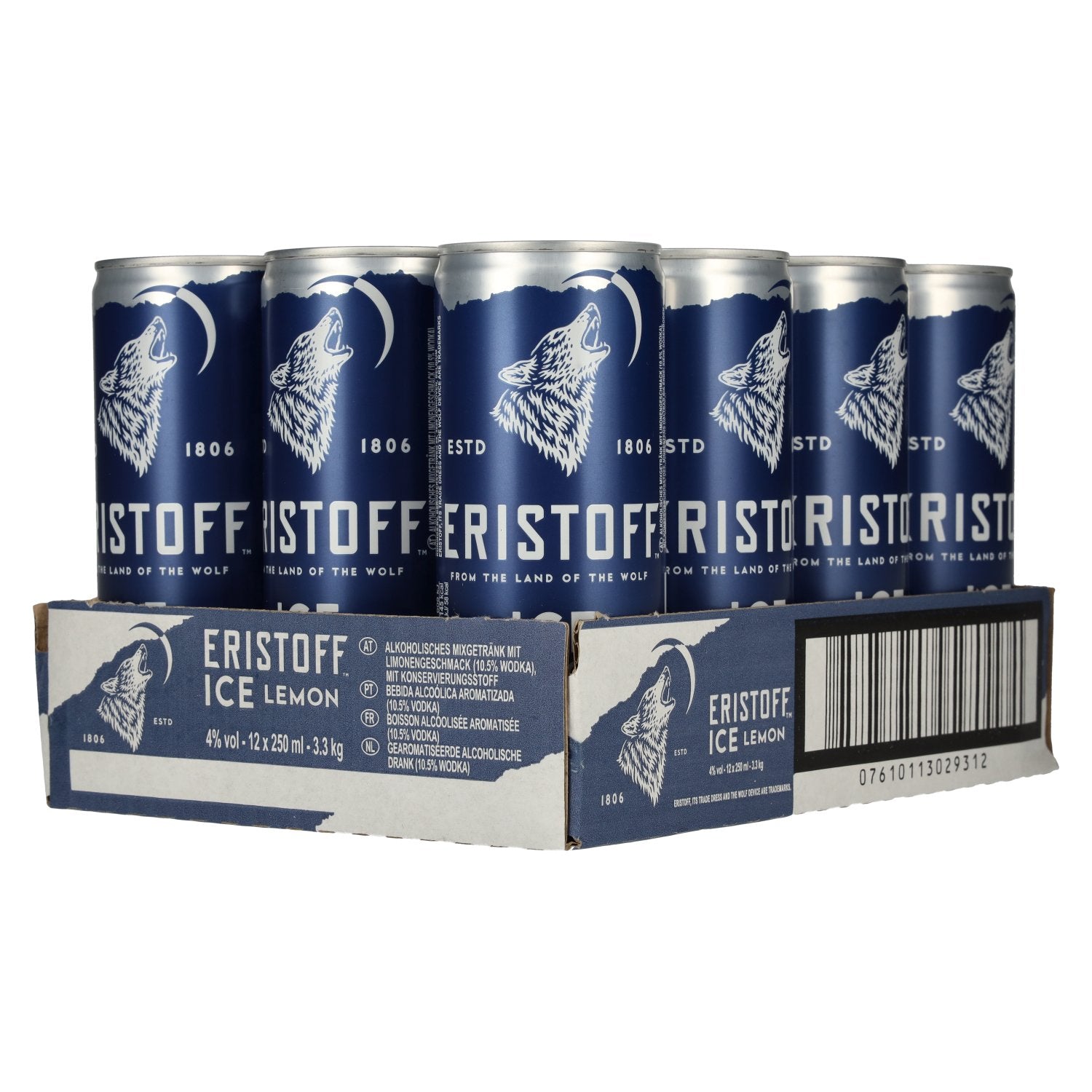 Eristoff Ice Lemon 4% vol. 12x0,25l canettes consignées