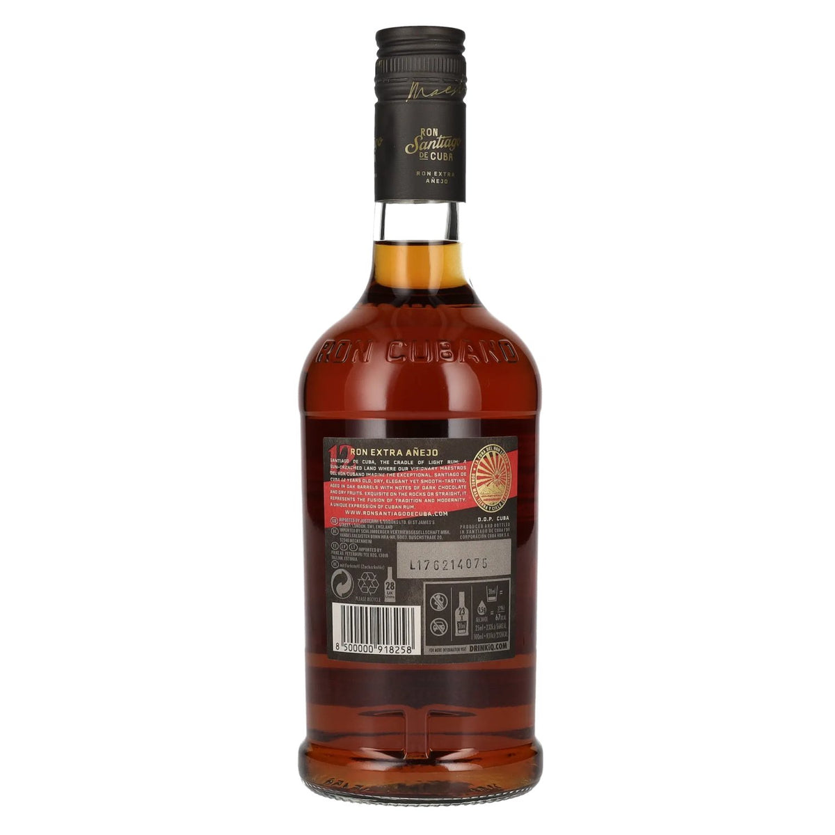 Ron Santiago de Cuba Ron Extra Añejo 12 jaar D.O.P. Cuba 40% vol. 0,7 l