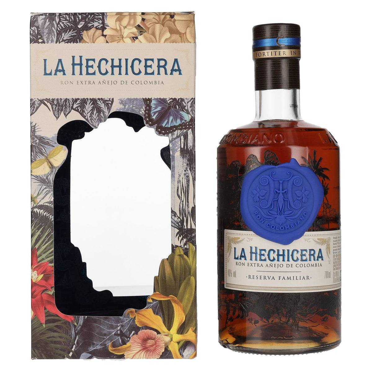 La Hechicera Ron Extra Añejo de Colombie RESERVA FAMILIAR 40 % vol. 0,7 l dans un coffret cadeau