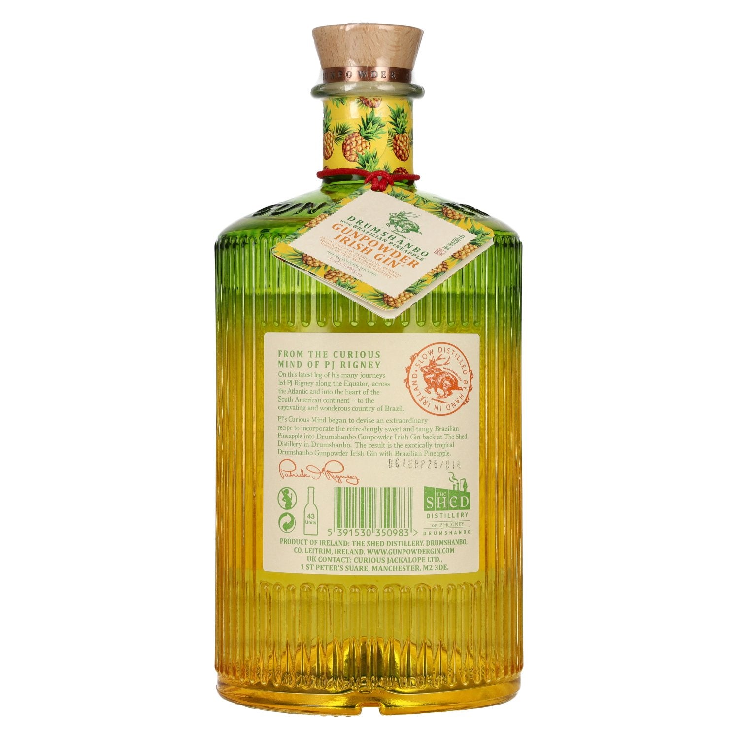 Drumshanbo Gunpowder Irish Gin met Braziliaanse ananas 43% Vol. 1l