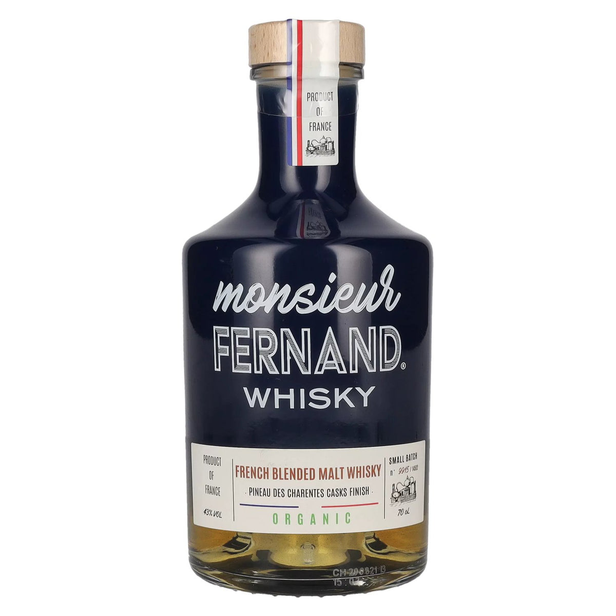 Monsieur Fernand French Blended Malt Whisky, gerijpt in Pineau des Charentes-vaten, 43% vol., 0,7 l