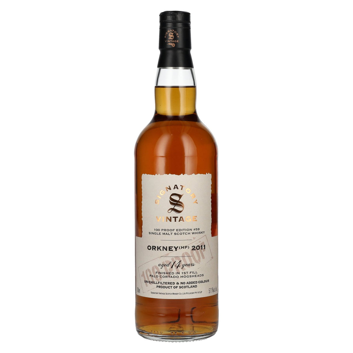 Signatory Vintage 100 Proof Edition ORKNEY (HP) 14 Years Old Palo Cortado Cask #59 2011 57,1% Vol. 0,7l