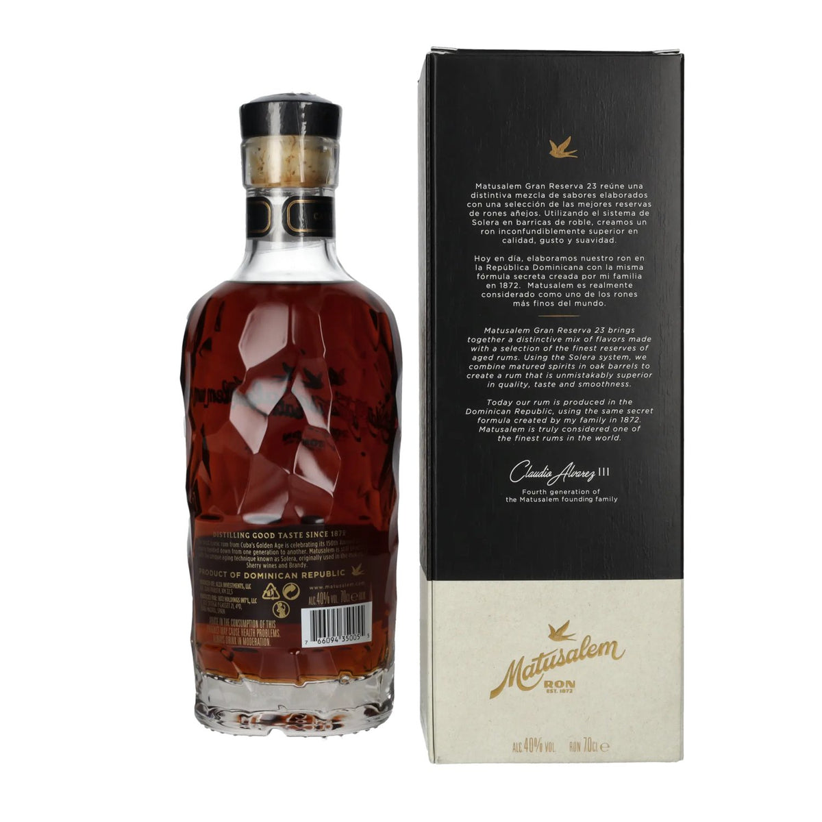 Ron Matusalem 23 Solera Gran Reserva ENIGMA Rum 40% ABV 0.7l in a gift box